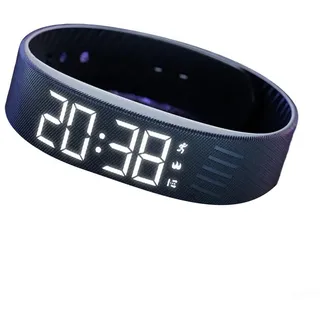 Smart-Armband, geräuschloser Vibrationswecker, Stoppuhr, Schritt- und Entfernungsmessung, Kalorienverbrauch, Schlafüberwachung, Dual-Vibrations-Erinnerung, praktische USB-Aufladung (schwarz)
