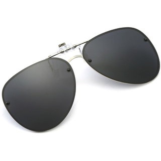 YAMEIZE Polarisierte Linse Clip auf Sonnenbrille Anti-Glare - Pilot Brille für Damen Herren Flip Up Rimless Clip Brille Autofahren Reisen Outdoor