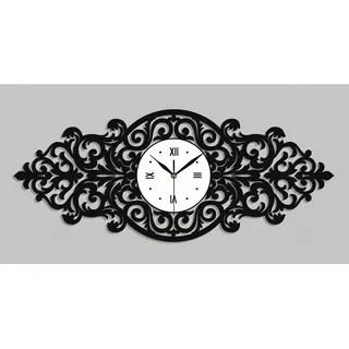 ORNAMENTI Wanduhr VINTAGE, grosse, holz, hingucker, retro, horizontal oder vertikal (30 X 70 cm, ohne Ticken, Wanddeko, dekorative Wanduhr, Wandkunst) schwarz