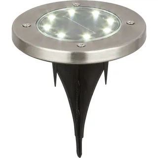 toom LED-Solar-Bodenstrahler silbern Ø 11,8 cm, 4er-Set