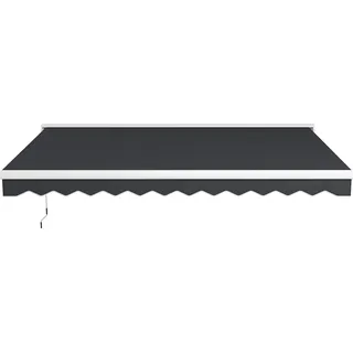 Outsunny Gelenkarmmarkise 4 x 3 m elektrische Markise mit Handkurbel und Fernbedienung, Wandmontage Sonnendach für Balkon und Garten, Aluminium Grau   Aosom.de