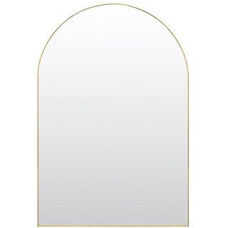 Deko-Werk 24 Rahmenspiegel-rund Spiegel Lotta Wandspiegel – Halbrund 60 x 90 cm Metallrahmen/Alurahmen, Rahmenfarbe gold goldfarben
