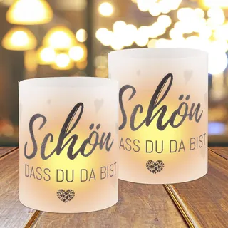 Windlichter Tischdeko, 12 Stück Lichthülle, Schön DASS DU DA BIST | Windlicht Tischdeko für Teelichter, Kerzen Dekoration, Geburtstag, Hochzeit, Kommunion