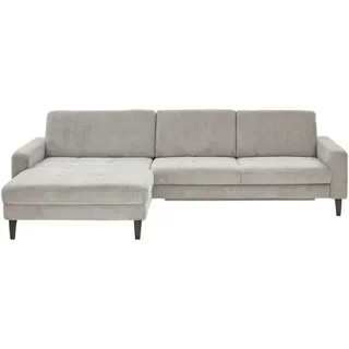 Beldomo Style Ecksofa, Hellgrau, Metall, 3-Sitzer, L-Form, Ottomane links, 302x177 cm, Goldenes M, Typenauswahl, Fußauswahl, Stoffauswahl, seitenverkehrt erhältlich, Bettfunktion Hocker Rücken echt, individuell planbar, Armteil links, rechts, Wohnzimmer, Sofas & Couches, Wohnlandschaften, Ecksofas