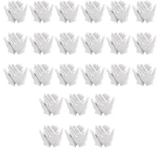 24 Paare Baumwollhandschuhe Soft -XS, 16X 8.5cm Weiße