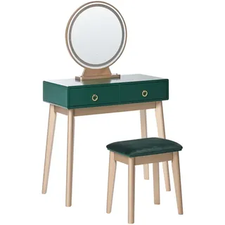 Beliani 2-tlg Schminktisch FEDRY in Grün/Gold | Gr.: onesize