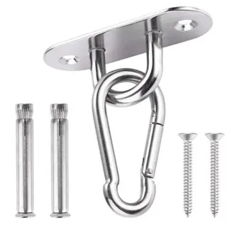 Deckenhaken Mit Edelstahl-karabiner, Hängemattenbefestigung Edelstahl Geeignet Für Betondecken/holz, Drehhaken Perfekt Für Hängemattensessel