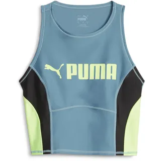 PUMA Damen Puma Fit Eversculpt Tank Crop Top, Bold Blue-speed Green, M EU