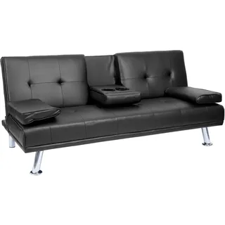 MCW Schlafcouch Kunstleder 3-Sitzer Schwarz