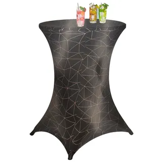 Buri Stehtischhusse Gold/Schwarz Ø 80 cm