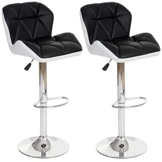 Proregal Barhocker mit Lehne Sitzhöhe 62-83 cm Kunstleder Schwarz