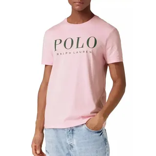 Polo Ralph Lauren T-Shirt Logo Pony Custom Slim Fit Medium Pony-Stickerei am linken Saum rosa
