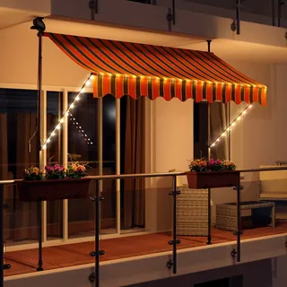 Swing&Harmonie LED Klemmmarkise 350 x 150 cm orange/schwarz