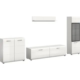 Home Affaire Wohnwand HOME AFFAIRE "FLORENZ, 4-teilige Wohn-Kombination, hochwertige MDF-Front", weiß (weiß hochglanz tiefzieh), B:305cm H:160cm T:41cm, Holzwerkstoff, Kastenmöbel-Sets, Wohnwand, Wohn-Kombination, Wohnzimmer-Möbel, Wohnzimmer,Kombination, Kombi