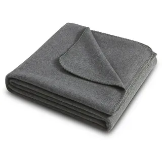 Wometo Premium Fleecedecke 140 x 190 cm Grau/Silber