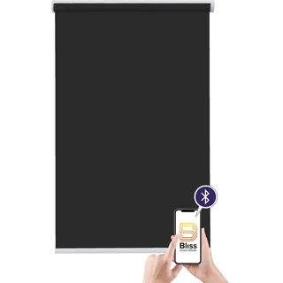 Elektrisches Rollo SUNLINES "Akkurollo Upcycling appgesteuert, blickdicht, Sunlines", schwarz, B:190cm H:220cm, Kunststoff, Metall, Polyester, Rollos, appgesteuert via Bluetooth