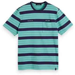 Scotch & Soda T-Shirt Scotch & Soda Herren T-Shirt Washed Crewneck 155411 grün M (48)
