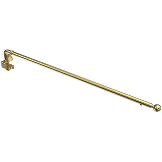 INTERDECO Gardinenstange als Schwenkstange ausziehbar 13/9 mm, schwenkbare Teleskop-Vorhangstange aus Metall, Messing-farbig, zur Wandmontage, Typ 2013011, 60-100 cm