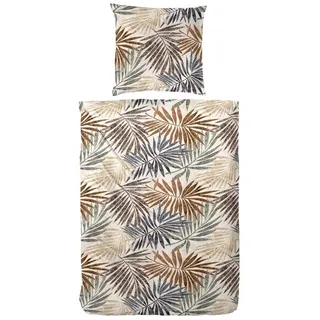 Primera Bettwäsche Mako-Satin Bettwäsche Boho, Mako-Satin, 2 teilig, im natürlichen Boho Style blau
