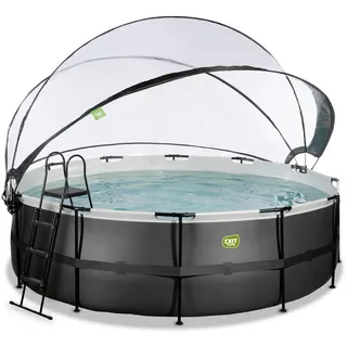 EXIT TOYS Black Leather Pool 450 x 122 cm inkl. Sandfilterpumpe und Abdeckung