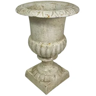 Französische Louvre Vase Amphore Gusseisen Schwer Antik-Stil Weiß 22cm