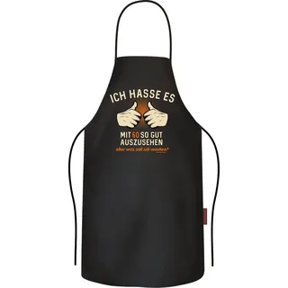 RAHMENLOS® Grillschürze Kochschürze Küchenschürze zum 60. Geburtstag - Ich hasse es mit 60 schwarz