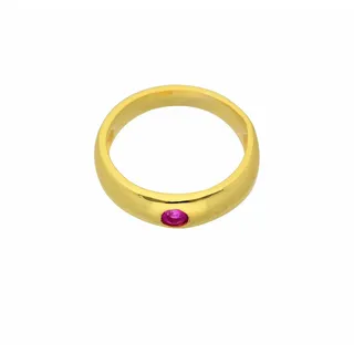 Adelia ́s Kette mit Anhänger Damen 333 Gold Anhänger Taufring mit Rubin Ø 11,2 mm, Schmuckset - Set mit Halskette rot