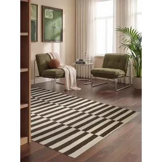 HANSE HOME Vika Wollteppich 120 x 180 cm Braun/Schwarz/Weiß