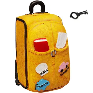 alles-meine.de GmbH Spardose - Reisekoffer/Trolley - Länder & Städte - mit Schlüssel + Schloss - aus Kunstharz/Polyresin Harz - stabile Sparbüchse Kinderspardose/Trolly KOF..