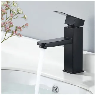 HOMELODY Waschtischarmatur waschbecken Wasserhahn Bad Badarmatur Armatur Mischbatterie (Badezimmer armaturen, Waschbeckenhahn) waschtischarmatur für aufsatzbecken,Schwarz schwarz