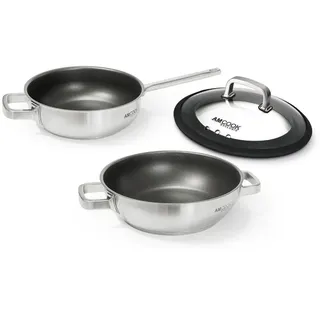 AMCOOK Exklusiv Senna Wok S3 plus Wokset mit 2 Woks 24 u. 28 cm Durchmesser