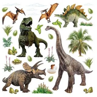 Sanders & Sanders Wandtattoo Dinosaurier grün
