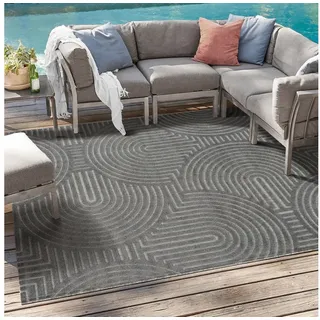 Sanat Teppich »Berlin«, rechteckig, 6 mm Höhe, In -und Outdoor geeignet, Außenbereich,Terasse, Balkon, modern grau 120 cm