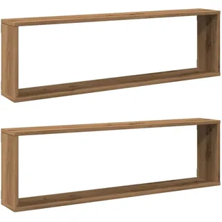 vidaXL Würfel-Wandregale 2 Stk. 100 x 15 x 30 cm Braun