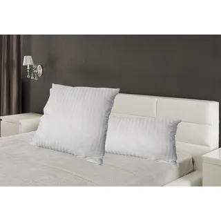 MB Warenhandel24 Bettwäsche Satin Hotel DAMAST Premium 100% Baumwolle 135x200 + 80x80 Mit Reißverschluss Zubehör Kissenhüllen (Weiß, 1x ca. 40x80 cm Kissenhülle)