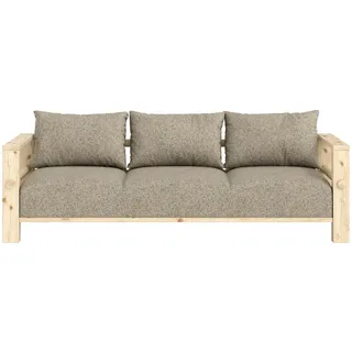 Sofa KARUP DESIGN "Bare Sofa, Schlafsofa mit Boxspring, 3-Sitzer, Couch, Bettfunktion", raw, warm sand, B:225cm H:82cm T:94cm, Bezug: 100% Polyester. Kissenfülling: Schaumstoffgranulat, Sofas, Boxspring-Matratze mit Sprungfedern, 3 Rückenkissen, Made in Europe