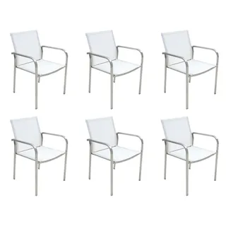 Gardissimo Bozen Gartenstuhl 6 St. 120 x 60 x 85 cm weiß
