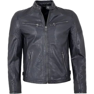 Gipsy - Herren Lederjacke Lammnappa navy/black : XXL - Schwarz - XXL