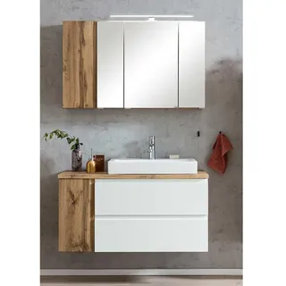 Waschtisch mit Spiegelschrank inklusive Becken 105 cm breit (zweiteilig)
