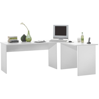 FMD Winkel-Schreibtisch Till in weiß matt