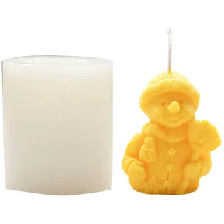 NSXIN 3D Silikonform Kerzenform DIY Silikon Kerzen Gießform Weihnachten Schneemann Kerzengießform DIY Kerzenherstellung Form für die Herstellung von Kerzen, Aromasteinen, Schokolade
