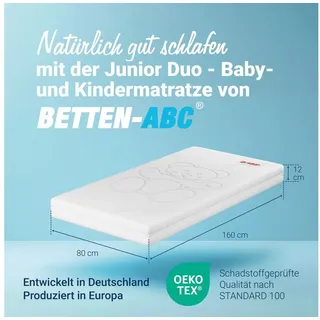 Betten-ABC Junior-Duo – Matratze mit Rundum-Trittkante, Wendematratze, Atmungsaktiv - Schadstoffgeprüft