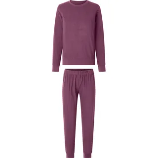 ESMARA® Damen Frottee-Pyjama, lang (Burgunder, M (40/42))
