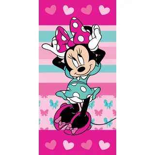 Disney Minnie Hearts Badetuch 70 x 140 cm pink