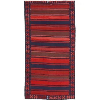Nain Trading Orientteppich Perser Kelim Fars Azerbaijan Antik 316x160 Handgewebt Orientteppich, Läufer, Höhe: 0.4 mm blau