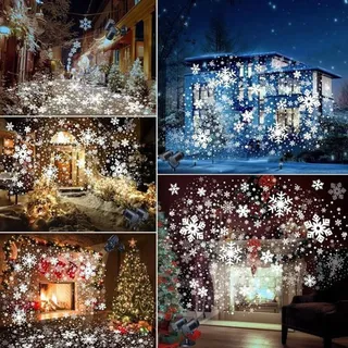 iShabao Projektor Weihnachten Aussen LED schwarz/weiß IP65