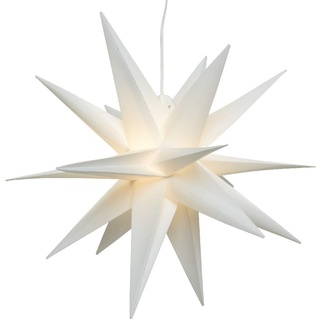 LED 3D Stern Weiß Batterie Timer Adventsstern Weihnachten Deko Ø 30 cm (Weiß, 60 cm)