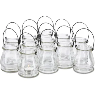 Relaxdays Windlicht 12er Set Glas Transparent