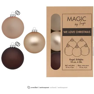 MAGIC by Inge Weihnachtsbaumkugel, Weihnachtskugeln Glas 10cm 6 Stück - Calm Grove bunt