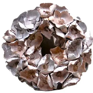 Couronne Dekokranz XL Deko Kranz Palmblatt Natur Landhausstil 45 cm, Extra Groß beige